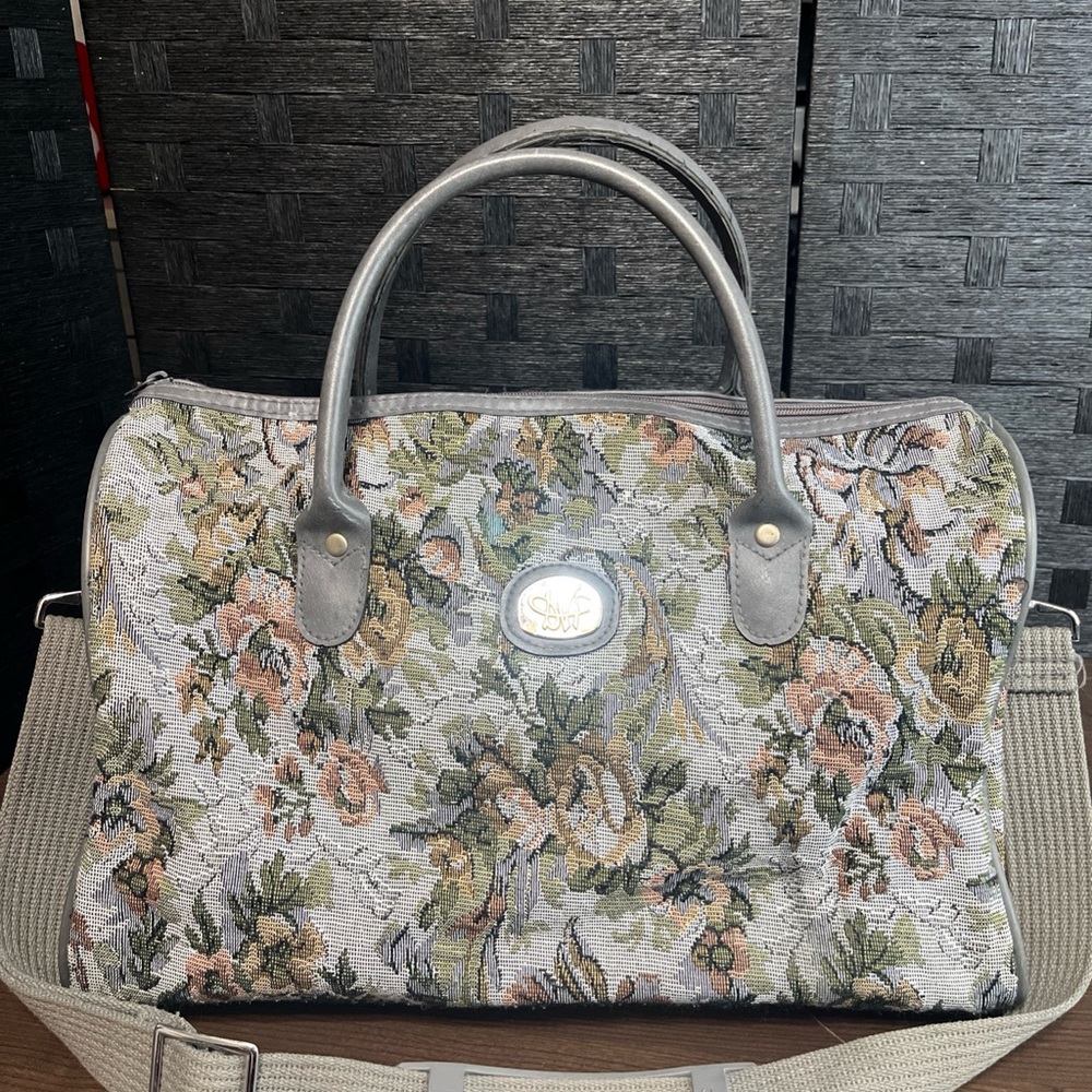 Diane von Furstenberg Vintage Floral Tapestry Travel Bag with Shoulder Strap